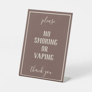 Rustic Bohemian Brown No Smoking Tabletop Sign