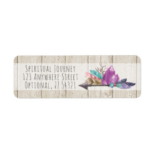 Rustic Bohemian Crystals & Arrow Return Address
