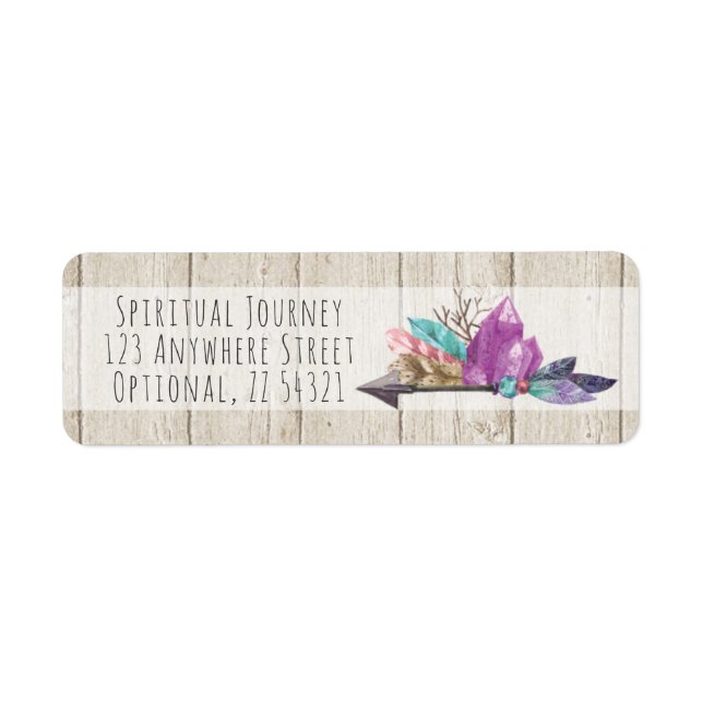 Rustic Bohemian Crystals & Arrow Return Address (Front)