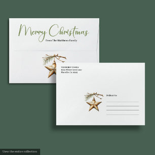 Rustic Bohemian Earthy Watercolor Holiday Mailer Envelope