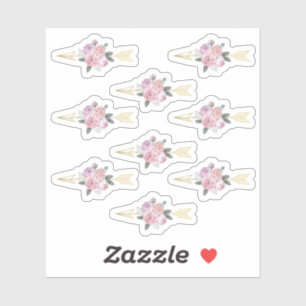 Rustic Bohemian Floral Arrows Blush Pink Boho Chic