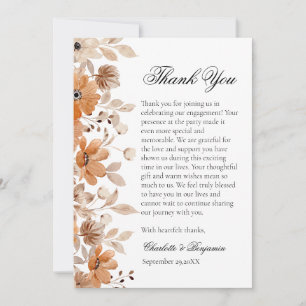 Rustic Bohemian Floral Engagement  Thank You Card
