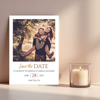 Rustic Bohemian Floral Photo Wedding Earth Tone Save The Date