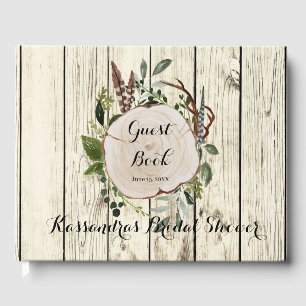 Rustic Bohemian Greenery Bridal Shower Guest Book