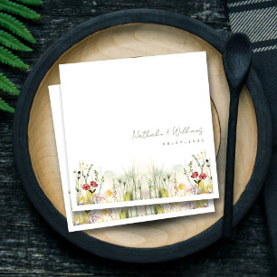 Rustic Bohemian Greenery Personalised Wedding Napkin