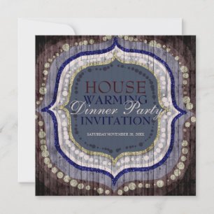 Rustic Bohemian New Home Dinner Party Invitation