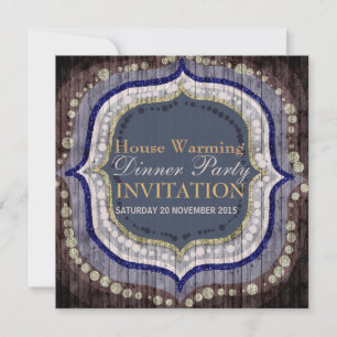 Rustic Bohemian New Home Dinner Party Invitation