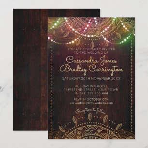 Rustic Bohemian Nights Wedding Invitation