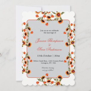 Rustic Bohemian Scandinavian Folk-Inspired Wedding Invitation