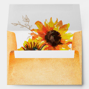 Rustic Bohemian Sunflower Envelope