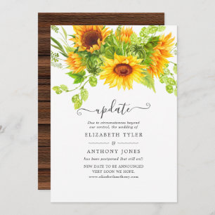 Rustic Bohemian Sunflowers Wedding Update Invitation