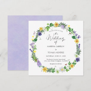 Rustic Bohemian Wildflower Wedding Invitation