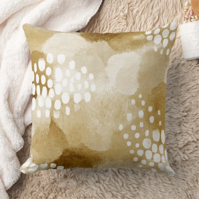Rustic Boho Abstract Textured Pattern -Earthy Tone Cushion (Blanket)