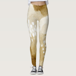 Rustic Boho Abstract Textured Pattern -Earthy Tone Leggings