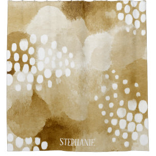 Rustic Boho Abstract Textured Pattern -Earthy Tone Shower Curtain