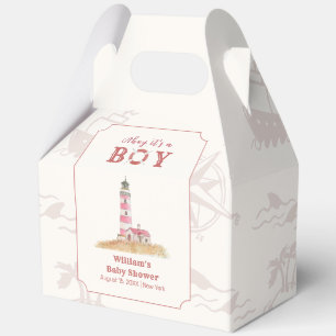 Rustic Boho Ahoy Nautical Lighthouse Baby Shower Favour Box