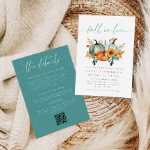 Rustic Boho All-in-One QR Code Fall Bridal Shower