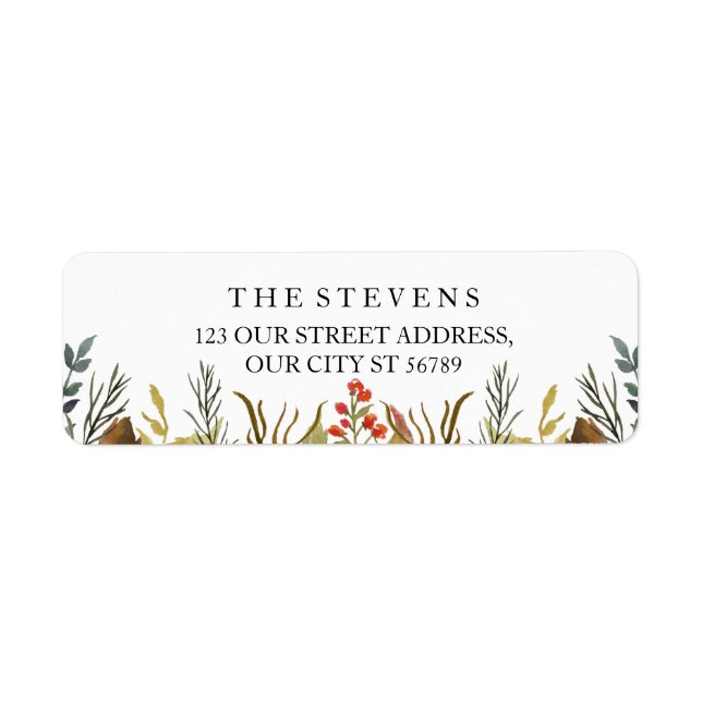 Rustic Boho Animals Watercolor Foliage Wedding (Front)