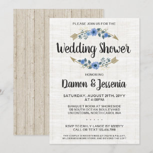 Rustic Boho Arrow Floral Wedding Shower Invitation