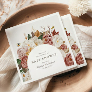 Rustic Boho Autumn Baby Shower Paper Napkin