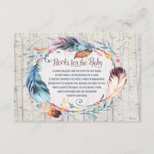 Rustic Boho Baby Shower Bohemian Books for Baby Enclosure Card