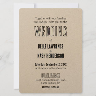 Rustic Boho Barn Wedding Invitation