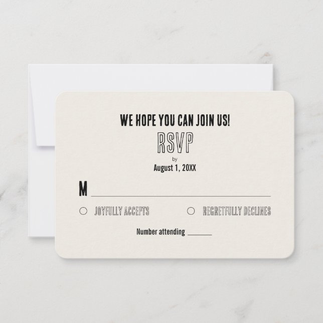 Rustic Boho Barn Wedding RSVP Response Card (Front)
