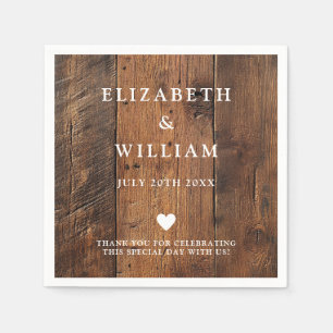 Rustic Boho Barn Wood Western Country Wedding Napkin