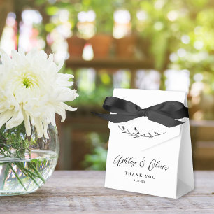 Rustic Boho Black & White Wildflower Wedding Favour Box