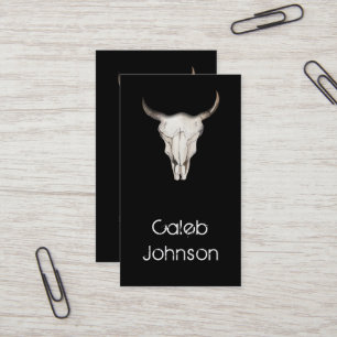 Rustic Boho Bohemian Cow Bull Country Western Business Card