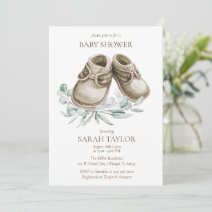 Rustic Boho Booties Baby Shower Template