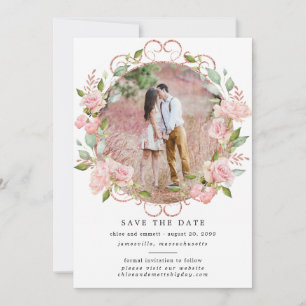 Rustic Boho Botanical Wreath Photo Wedding Save The Date