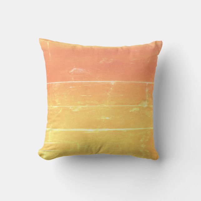 Rustic Boho Casual Summer Yellow Peach Pattern Cushion (Front)