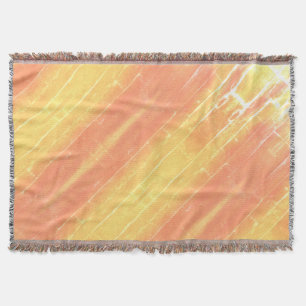 Rustic Boho Casual Summer Yellow Peach Pattern Fle Throw Blanket