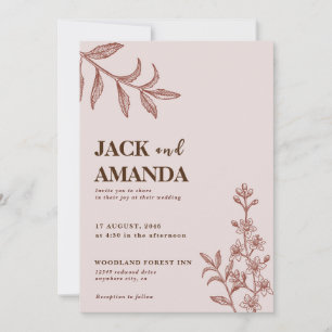 Rustic Boho Chic Bohemian Theme Wedding Invitation