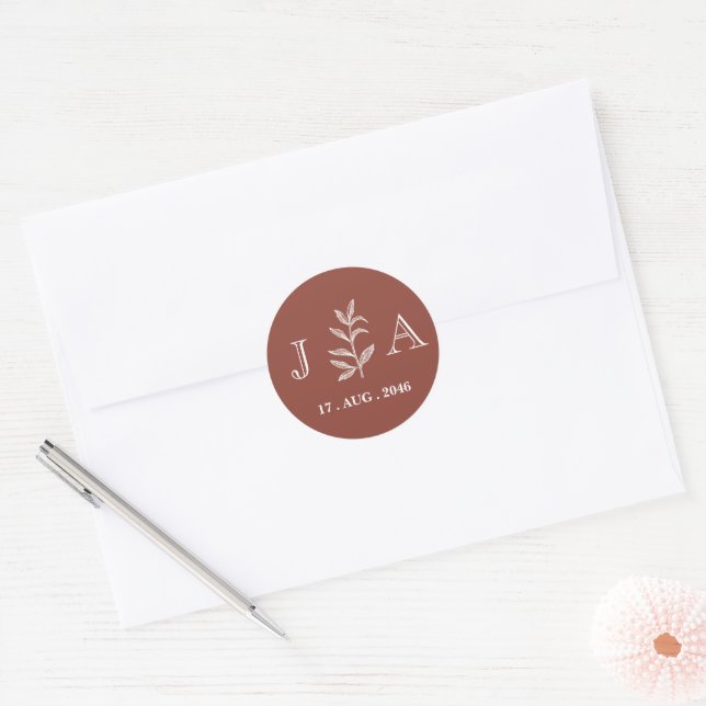 Rustic boho chic floral wedding stickers (Envelope)