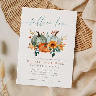 Rustic Boho Chic Pumpkin Fall Couple's Shower Invitation