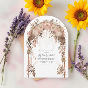 Rustic Boho Chic Western Wedding QR Code Invitation