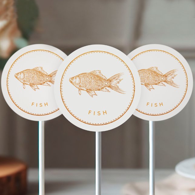 Rustic Boho Chic Wildflowers Fish Meal Choice  Classic Round Sticker (Creator Uploaded)