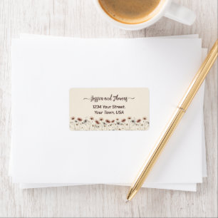 Rustic Boho Chic Wildflowers Wedding Address Label