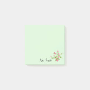 Rustic boho Clover floral bouquet monogram Post-it Notes