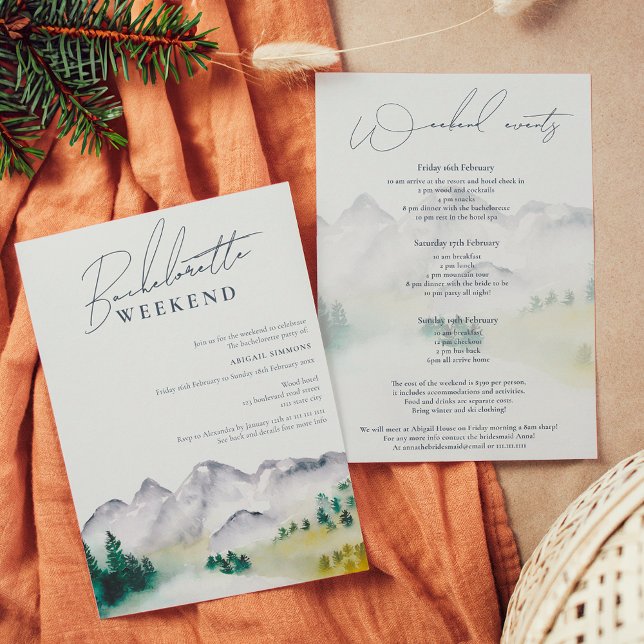 Rustic boho Colorado mountain bachelorette weekend Invitation (Rustic boho Colorado mountain bachelorette weekend Invitation)