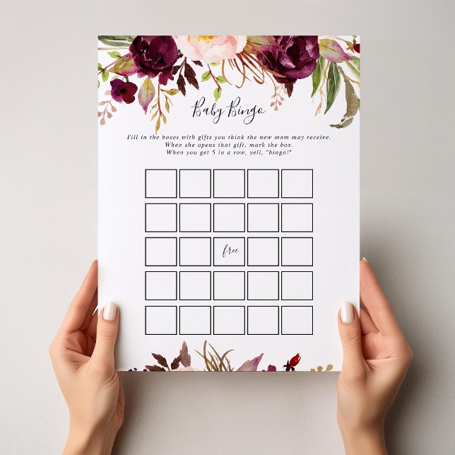 Rustic Boho Colourful Floral Baby Bingo Shower Gam (Creator Uploaded)