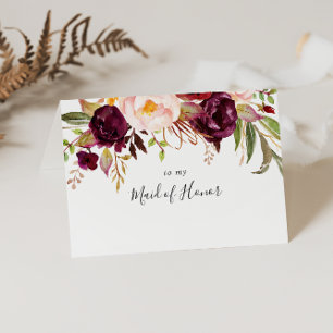 Rustic Boho Colourful Floral Bridal Party Thank Yo Thank You Card