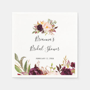 Rustic Boho Colourful Floral Bridal Shower Napkin