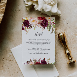 Rustic Boho Colourful Floral Hotel Enclosure Card