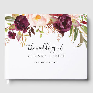Rustic Boho Colourful Floral Wedding Guest Book