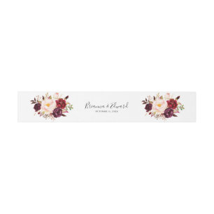 Rustic Boho Colourful Floral Wedding Invitation Belly Band