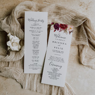 Rustic Boho Colourful Floral Wedding Program Programme
