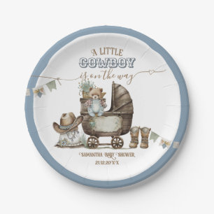 Rustic Boho Country Wild West Boy Shower Paper Plate
